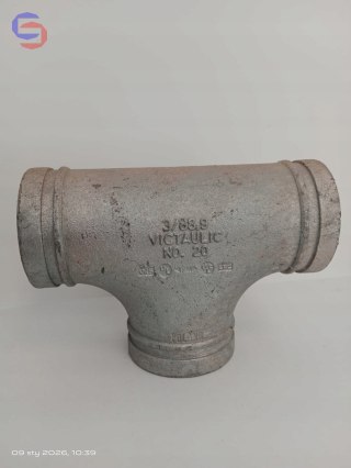 Victaulic NO 20 Trójnik Równoprzelotowy DN80 88,9mm Ocynkowany Żeliwo
