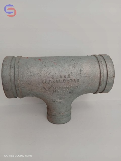 Victaulic NO 25 Trójnik redukcyjny ocynk 88,9x88,9x60,3mm DN80xDN50 żeliwo