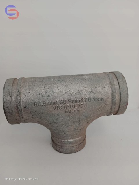 Victaulic NO 25 Trójnik redukcyjny ocynk 88,9x88,9x76,1mm DN80xDN65 żeliwo