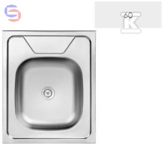 KUCHINOX Zlew Nakładany Stalowy 1-Komorowy 500x600mm z Syfonem