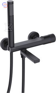 VALVEX DECOR BLACK Bateria wannowa ścienna 0,25x0,18x0,14m czarna