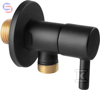 FERRO ROTONDO Zawór kątowy podłączeniowy G1/2x1/2 czarny