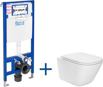 ROCA GAP SQUARE Stelaż Duplo One + Miska WC + Deska A893105900
