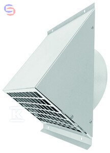 KERMI Wyrzutnia/Czerpnia Ścienna O200/170 Aluminium Biała