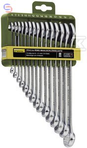 PROXXON Zestaw kluczy płasko-oczkowych 15 szt. 1,36kg