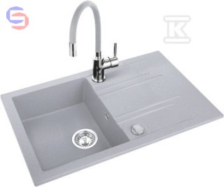 FERRO DRGM48/78GA Zlewozmywak granitowy 1-komorowy + bateria BZA4S