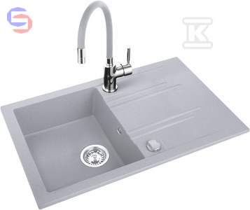 FERRO DRGM48/78GA Zlewozmywak granitowy 1-komorowy + bateria BZA4S