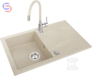 FERRO DRGM48/78SA Zlewozmywak granitowy 1-komorowy 0,26x0,55x0,83m + BZA4P bateria