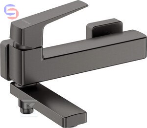 DEANTE BLUR Bateria wannowa ścienna titanium ze składaną wylewką 0,19x0,38x0,95m