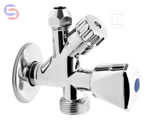 FERRO Zawór kątowy Kombi 3/8"x1/2"x3/4" złączka miedziana fi10mm