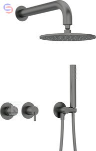 DEANTE SILIA Zestaw podtynkowy titanium z głowicą natryskową i baterią poziomą NQS_D0YK