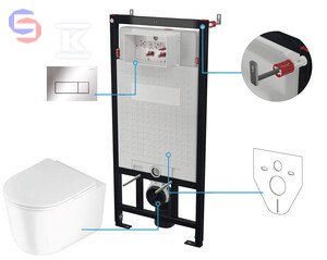 DEANTE JAŚMIN Zestaw WC podtynkowy 6w1 biały stelaż 0,67x0,52x1,2m 45,56kg
