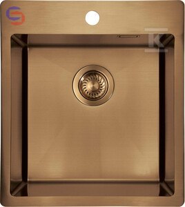 DEANTE OLFATO Precious Zlewozmywak stalowy 1-komorowy 450x505x200 mm brąz szczotkowany