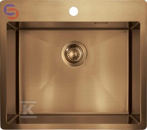 DEANTE OLFATO Precious Zlewozmywak stalowy 1-komorowy 550x505x200 mm brąz szczotkowany