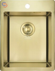 DEANTE OLFATO Precious Zlewozmywak stalowy 1-komorowy 390x505x200 mm złoto szczotkowane