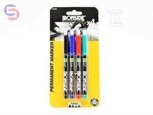 IRONSIDE Zestaw 4 markerów permanentnych 0,2x0,1x0,02m 72g