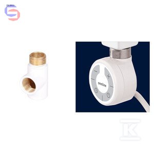 ONNLINE MOA 600W Grzałka elektryczna biała RAL 9016 z trójnikiem 1/2"