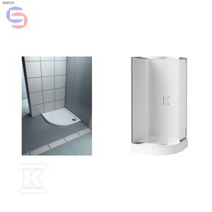 ONNLINE Kabina prysznicowa półokrągła 90x185 cm chrom szkło szron