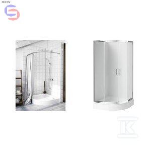 ONNLINE Kabina prysznicowa półokrągła 90x185 cm chrom szkło szron