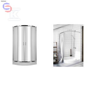 ONNLINE Kabina prysznicowa półokrągła 90x90x185 cm R55 szkło hartowane 5 mm chrom