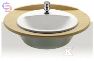 ROCA Rodeo Umywalka blatowa 52x41 cm z korkiem click-clack 65 mm biała połysk