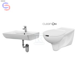 CERSANIT ETIUDA Miska wisząca CleanOn + deska duroplast 0,66x0,39x0,735m 58,9kg