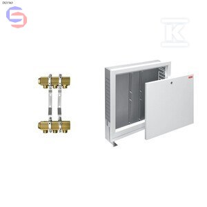 ONNLINE SZAFKI I ROZDZIELACZE Rozdzielacz C.O 8 obiegów z nyplami i szafką podtynkową 565x575-665x110-170 mm