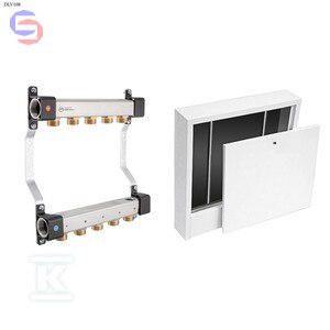 KAN-therm Rozdzielacz InoxFlow 8 obwodów + Szafka natynkowa SWNE-8 585x550x110 mm