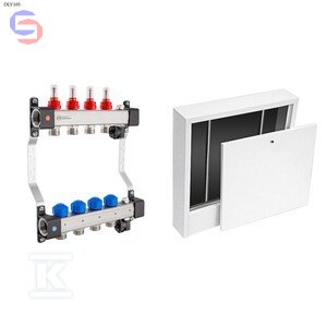 KAN-therm InoxFlow Rozdzielacz 8 obwodów z zaworami i szafką natynkową 585x550x110 mm