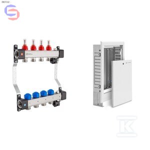 KAN-therm Rozdzielacz InoxFlow UFST 4 obwody + Szafka SWPSE-4 560-660x350x110-160 mm