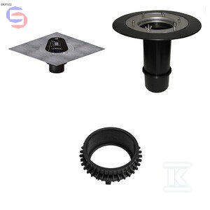 HL Wpust dachowy płaski DN110mm zestaw DLV322