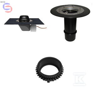 HL Wpust dachowy DN75/110 poziomy podgrzewany zestaw DLV336