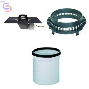 HL Wpust dachowy DN75/110 poziomy podgrzewany z kołnierzem bitumicznym DLV334