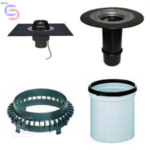 HL Wpust dachowy płaski DN110 podgrzewany Zestaw DLV333