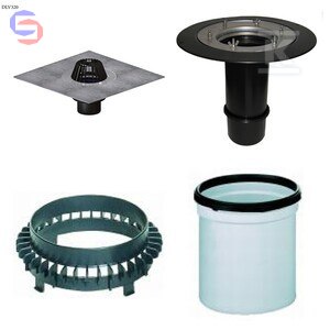 HL Wpust dachowy płaski DN110mm zestaw DLV320 0,4x0,4x0,2m