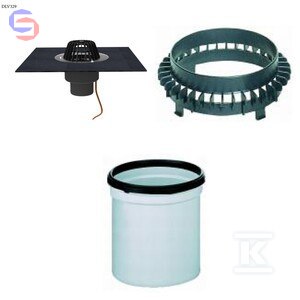 HL Wpust dachowy płaski DN110 podgrzewany zestaw DLV329 0,2x0,39x0,4m 2,64kg