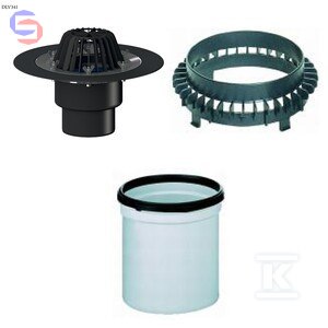 HL Wpust dachowy DN110 pionowy zestaw DLV341 0,2x0,39x0,39m 2,1kg