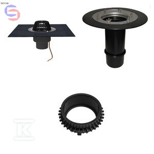 HL Wpust dachowy płaski DN110 podgrzewany Zestaw DLV340