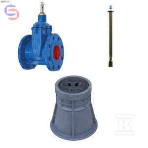 BOHAMET-ARMATURA Zasuwa kołnierzowa F4 DN150 PN16 GJS zestaw