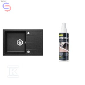DEANTE LEDA Zlew granitowy grafit 1-komorowy + impregnat 200ml