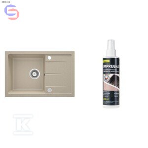DEANTE LEDA Zlewozmywak granitowy 1-komorowy piasek + impregnat 200 ml