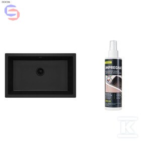 DEANTE CORDA Zlewozmywak granitowy podwieszany nero 0,33x0,69x0,98m + impregnat 200ml