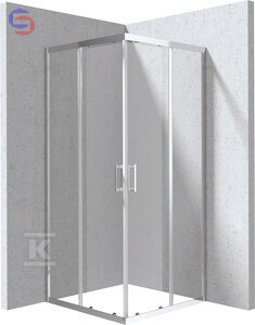 ONNLINE ONNLINE NEW Kabina prysznicowa kwadratowa 90x195 cm chrom szkło transparentne