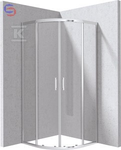 ONNLINE ONNLINE NEW Kabina prysznicowa półokrągła 90x195 cm chrom transparent