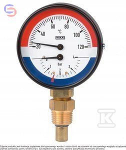 TERMOMANOMETR WP80R R1/2 1,0MPA/120ST.C WIKA