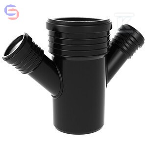 WAVIN SITECH+ Czwórnik prosty 110x50x50/45° czarny PP-HT