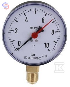 AFRISO RF100D201 Manometr 100mm 0-10BAR 1/2" pionowy metalowy