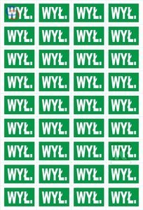 ONNLINE NOZ Tablica Oznacznikowa Wyłącznik 36 Naklejek 0,18x0,12m