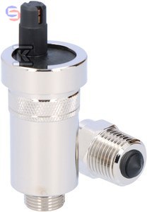AFRISO Odpowietrznik automatyczny niklowany 3/8" z zaworem stop 1/2"