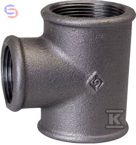 OPAL Trójnik redukcyjny B1NR25 5/4x1/2x5/4 czarny żeliwny